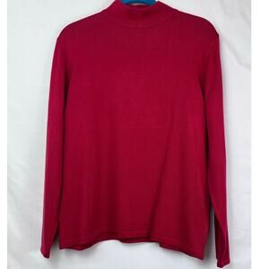 Don Caster Women's Size XL Rust Long Sleeve Pull On MOC Neck Sweater